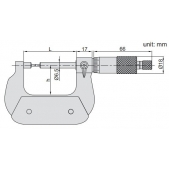 ACCUD 328-005-03 mikrometr se zúženými měřícími doteky 100-125mm (10xΦ3mm) (0.01mm)
