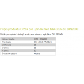 VÝPRODEJ - Držák pro upínání fréz SK40x25-80 DIN2080