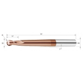 TK stopková fréza kopírovací s kuželovitým krkem SBCX0306B, 3x6 mm, R1,5