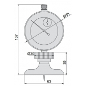 ACCUD 291-010-11 mechanický hloubkoměr 0-10mm se základnou 63x17mm ( 0.01mm )