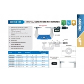 ACCUD 304-001-01 digitální mikrometr pro měření ozubených kol, 0-25mm/0-1“ bez doteků IP65 (0.001mm/0.00005