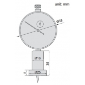 ACCUD 295-010-12 Mechanický hloubkoměr 0-10mm s kruhovou základnou 25mm ( 0.01mm )