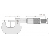 ACCUD 341-002-03 třmenový mikrometr 25-50mm s válcovou měřicí plochou (0.01mm)
