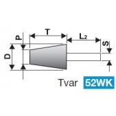 Brousící tělísko kuželové se stopkou BRUSIVO 436165 /32361 2025.0015/ - T52 - 20/10x32-6x40 mm