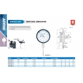 ACCUD 225-012-11 přesný číselníkový úchylkoměr s měřením v palcích 0-0,5“ ( 0.001” ) s ouškem na zadní straně