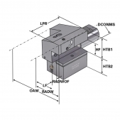 Axiální držák C3-30x20 IK - pravý,krátký, s chlazením DIN 69880, (ISO 10889)