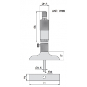 ACCUD 391-004-01 mikrometrický hloubkoměr 101.5x17mm / 0-100mm / 0.01mm