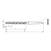 Výstružník strojní s kuželovou stopkou HSS,pro nýty, 221452, 31 mm