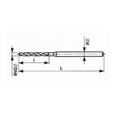 Vrták se zesílenou válcovou stopkou - krátká řada HSS 221191 0,34 mm