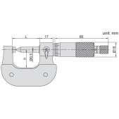 ACCUD 346-001-01 třmenový mikrometr 0-25mm na měření zřasení (0.01mm)  typ A