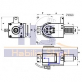 Poháněný držák úhlově stavitelný, DIN 5482 VDI40/ER25 - bez chlazení