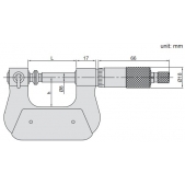 ACCUD 301-001-01 univerzální třmenový mikrometr 0-25mm s neotáčivým vřetenem (s doteky) (0.01mm)