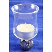 MetalCraft MC1253R skleněný držák na svíčku - červený 