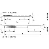 Výstružník strojní s válcovou stopkou HSS, 221430, 2,2 mm H11