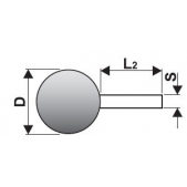 Brousící tělísko kulové se stopkou BRUSIVO 414295 /33151 2021.0015/ - T52 - 20-6x40 mm