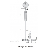 ACCUD 251-450-11 dutinoměr s číselníkovým úchylkoměrem / 250-450mm / 0.01mm