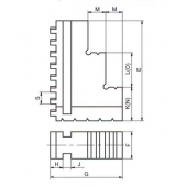 Standardní čelist - tvrdá vnitřní čelist SCNB 243850 315/3-2, 313200