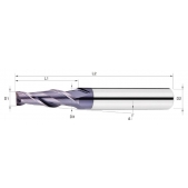 TK stopková fréza kuželová ET025025, 2,5x8mm,β 2°30\'