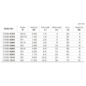 TK stopková fréza kopírovací do 70HRC V70B0104, pr. 1mm, R0,5