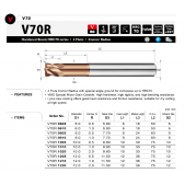 TK stopková fréza toroidní do 70HRC V70R0805, pr. 8mm, R0,5
