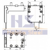 Pevný držák pro upichovací planžety - pravý, BMT65x32
