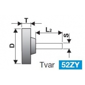 Brousící tělísko osazené se stopkou BRUSIVO 414217 /32261 2519.0015/ - T52 - 25x4-6x40 mm