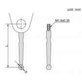 ACCUD 260-010-01 výměnný dotek pro číselníkový úchylkoměr S2/L16,5mm rubín