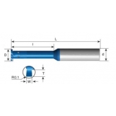 Tvrdokovová fréza 9,8x1,2 tvar T pro vnější a vniřní drážkování MG10098D20W12