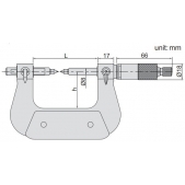 ACCUD 345-010-01 mikrometr 225-250mm pro měření ozubených kol, bez měřicích doteků (0.01mm)