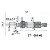ACCUD 371-001-05 mikrometrická hlavice 0-25mm s plochou upínací maticí (karbid) s aretací vřetena (0.01mm)