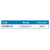 ACCUD 319-001-21 digitální PONIT mikrometr, 0-25mm/0-1 flat-se špičatými měřicími plochami tips (0.001mm/0.00005