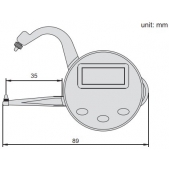 ACCUD 457-001-01 digitální číselníkový tloušťkoměr s bodovými doteky 0-25.4/0-1“ ( 0.05mm )