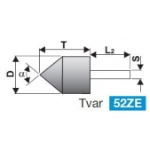 Brousící tělísko válcové kuželové se stopkou BRUSIVO 436519 /32851 1039.0015/ - T52 - 10x25-6x40 mm 60°