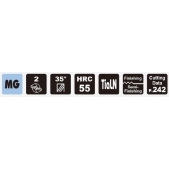 TK stopková fréza kuželová ET025070, 2,5x8mm,β 7°