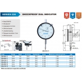 ACCUD 226-003-12 nárazuvzdorný přesný číselníkový úchylkoměr 0-3mm ( 0,01mm ) s plouchou zadní stranou