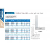 ACCUD 855-010-02 strojní úhelník s rozšířenou základnou se stupnicí (ekonomický typ) 250x165mm ( DIN875 třída 2 )
