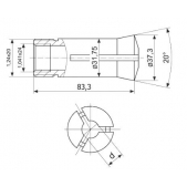 Upínací kleština 5C pr. 15mm , vnitřní tvar - průměr