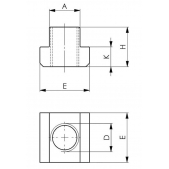 Kámen do T-drážek se závitem, 375315, AMF 80051 - M14x16