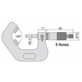 ACCUD 334-045-05 třmenový mikrometr 25-45mm s prizmatickými měřicími plochami 5 flute 108° (0.01mm)