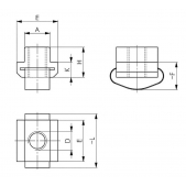 Matice s T-drážkou AMF 89763, M10x14