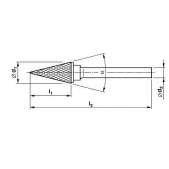 M1225 Technická fréza tvrdokovová FORM-TECH, GOLD,kuželová