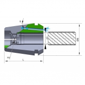Kleština typ ER32 s vnitřním čtyřhranem a chladícími kanálky pr. 14mm