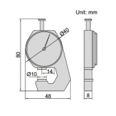 Číselníkový tloušťkoměr 0-10 mm pro zlatníky s přesností 0,05 mm INSIZE 2361-10