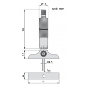 ACCUD 392-004-01 mikrometrický hloubkoměr 101.5x17mm / 0-100mm / 0.01mm